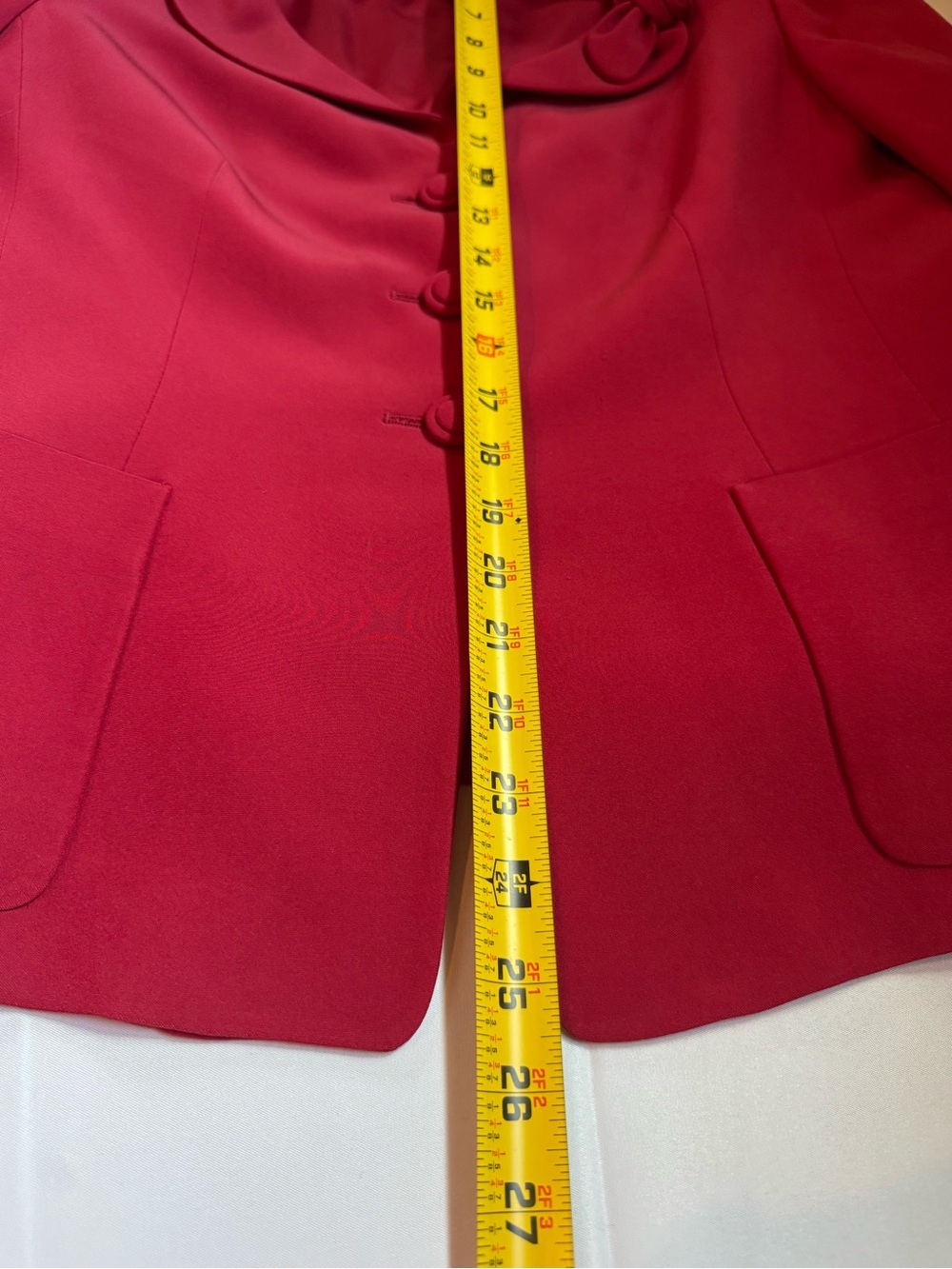 Armani Collezioni Women's Red Tailored Button Blazer Jacket Size 8 Silk Office - Picture 11 of 13